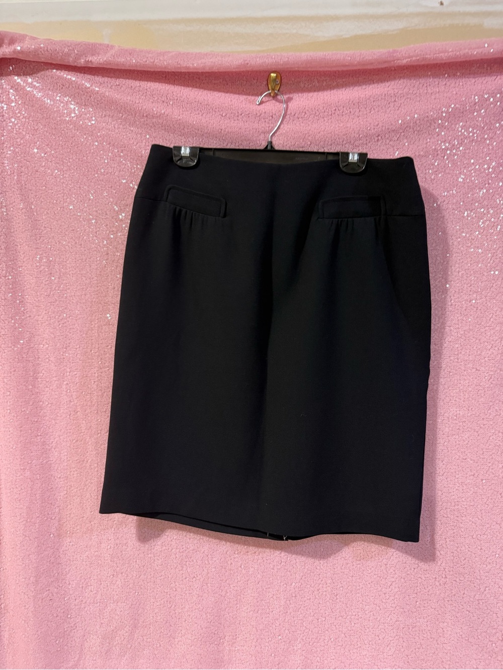 Talbots Black Pencil Skirt with Front Mock Pockets L6